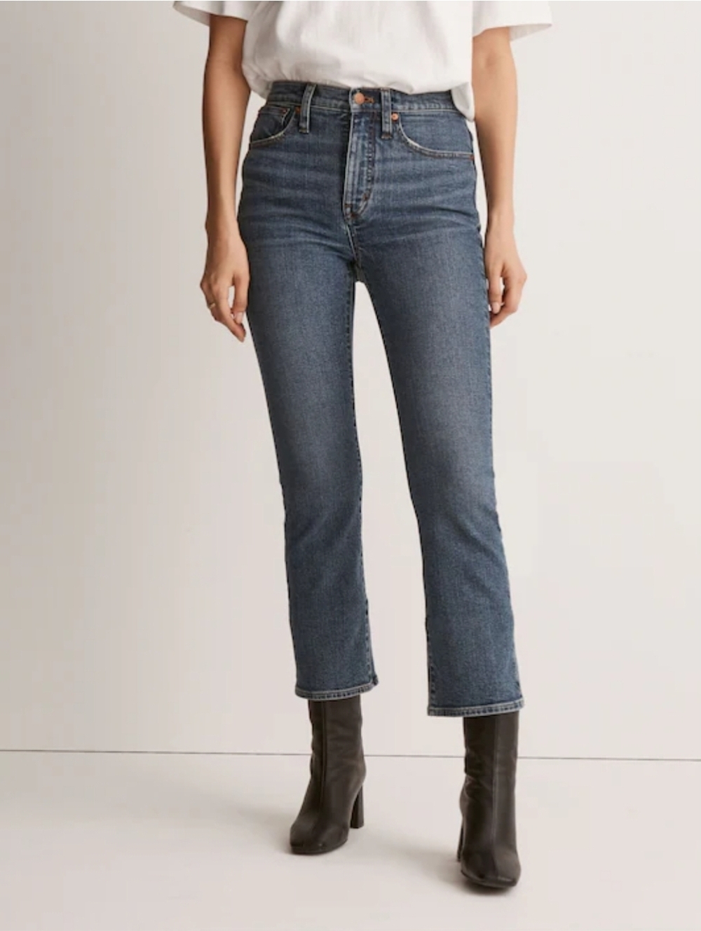 ❤ MADEWELL CALI DEMI BOOT CROPPED BOOTCUT JEANS, GLENSIDE WASH, 0 (25)
